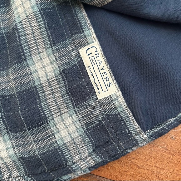 Grayers Double Cloth Flannel Shirt Navy - Picture 5 of 11